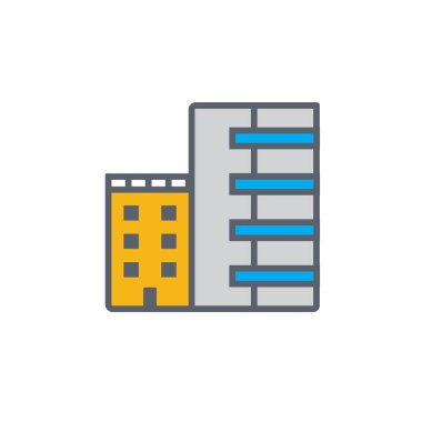 Vektör simge veya anahat stilinde inşa ile illüstrasyon