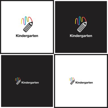 Vektör eps logo veya resimde çocuk eğitim merkezi anahat tarzı hakkında