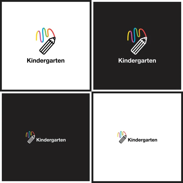 Vektör eps logo veya resimde çocuk eğitim merkezi anahat tarzı hakkında