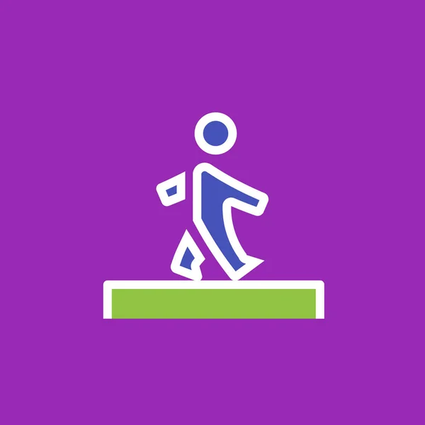Icono vectorial o ilustración que muestra a un humano caminando en estilo de contorno — Vector de stock