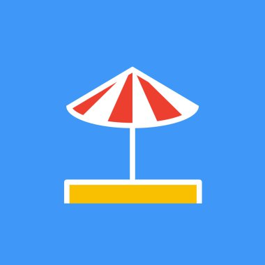 Anahat stili kuma vektör simge veya resim gösteren şemsiyesi