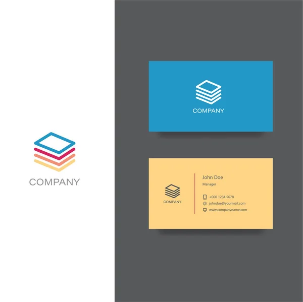 Finance documents company Logo and business card template — Stock Vector