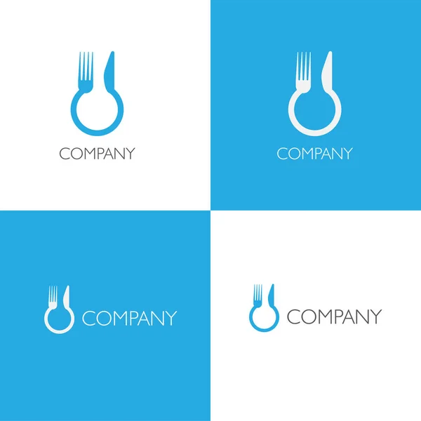 Manger, livraison de nourriture ou restauration logo — Image vectorielle