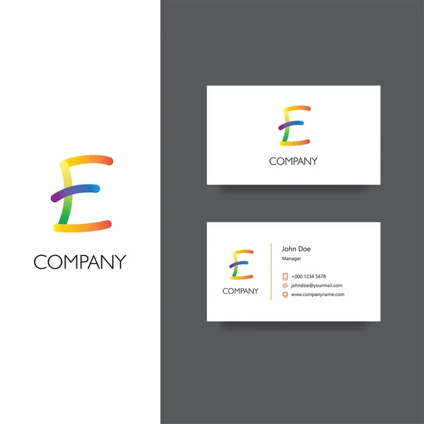 E レター会社のロゴと名刺テンプレート — ストックベクタ