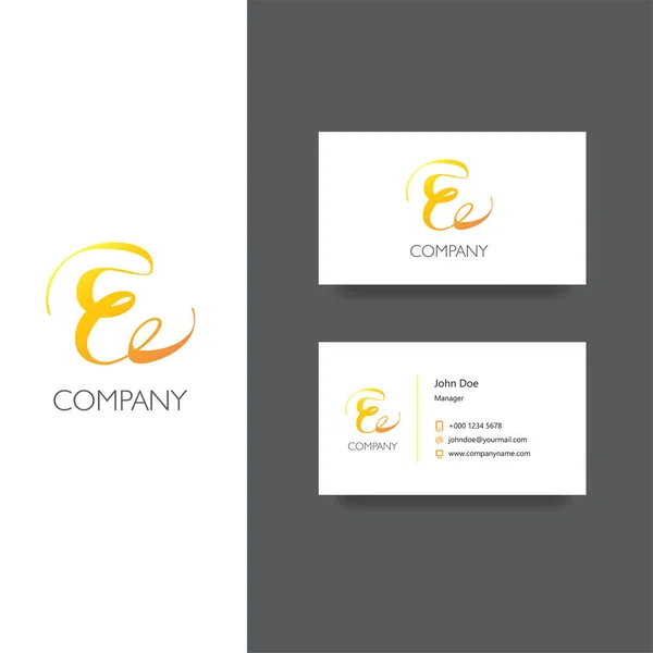 E carta de la empresa Logo y tarjeta de visita plantilla — Vector de stock