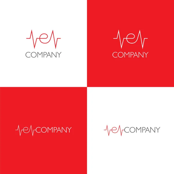 E carta logotipo de la empresa — Vector de stock
