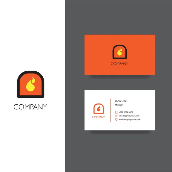 Servicios de chimenea o venta de logotipo de la empresa y plantilla de tarjeta de visita — Vector de stock