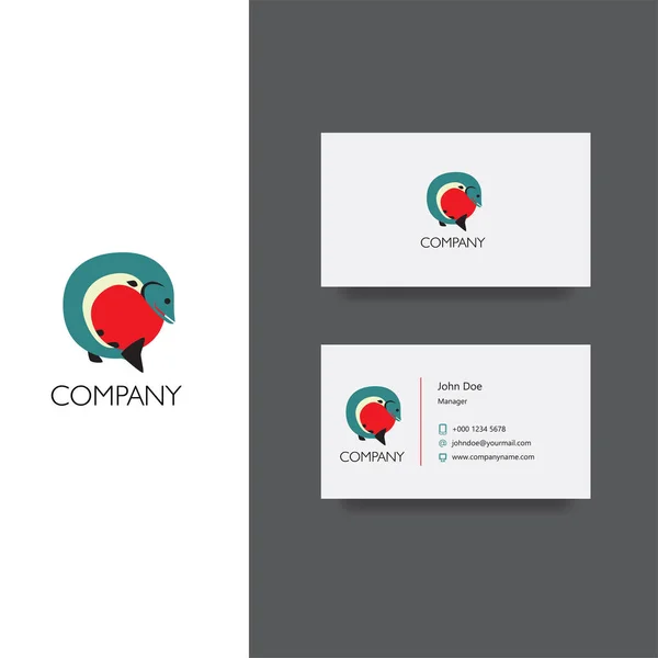 Services de pêche ou biens vendant logo de l'entreprise et modèle de carte de visite — Image vectorielle