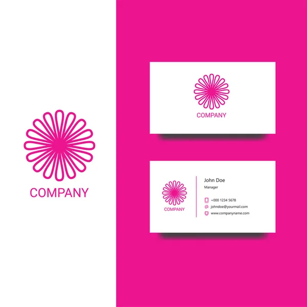 Flor venta o salón logotipo de la empresa y plantilla de tarjeta de visita — Vector de stock