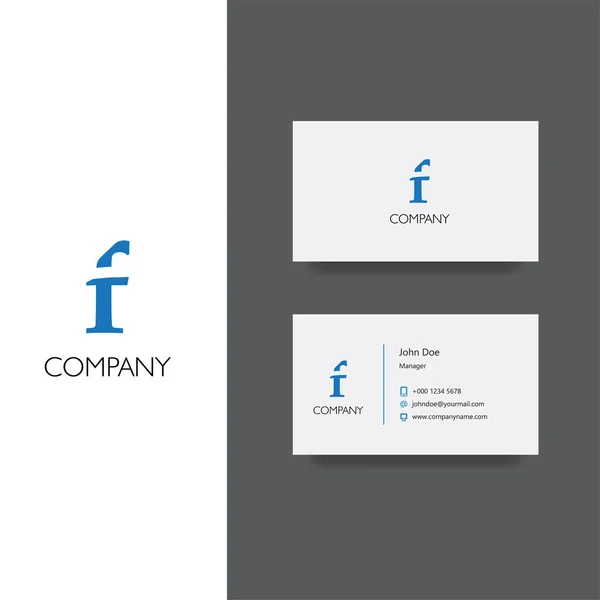 F brev företaget logotyp och visitkort mall — Stock vektor