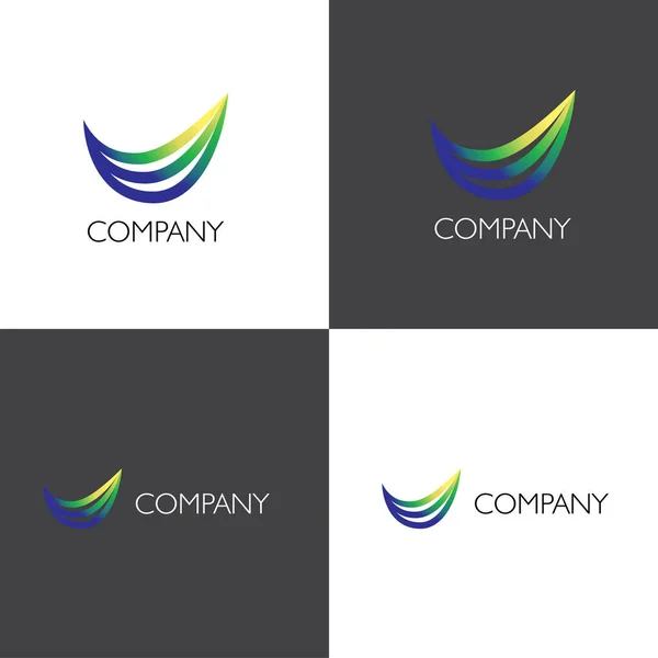 Logotipo de la empresa con ilustración de fibra — Vector de stock