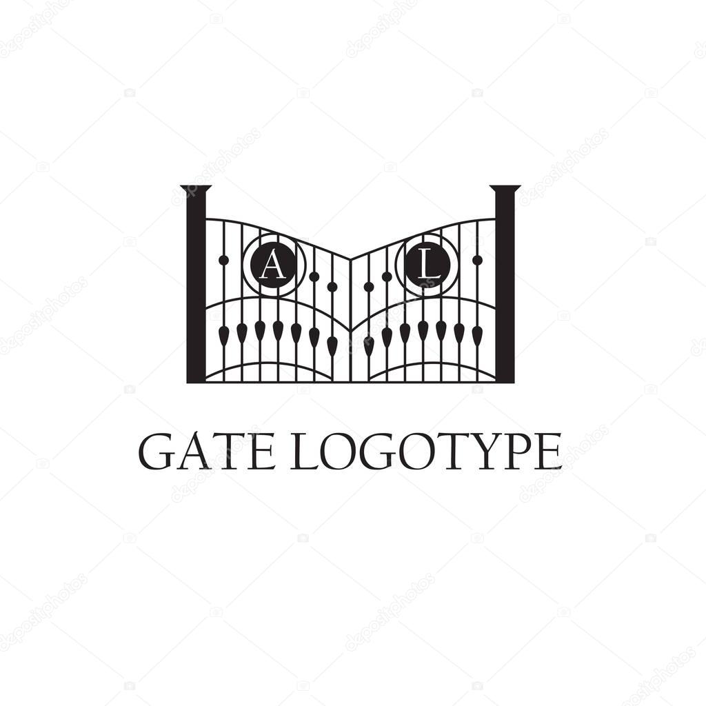 Company logo with gate illustration