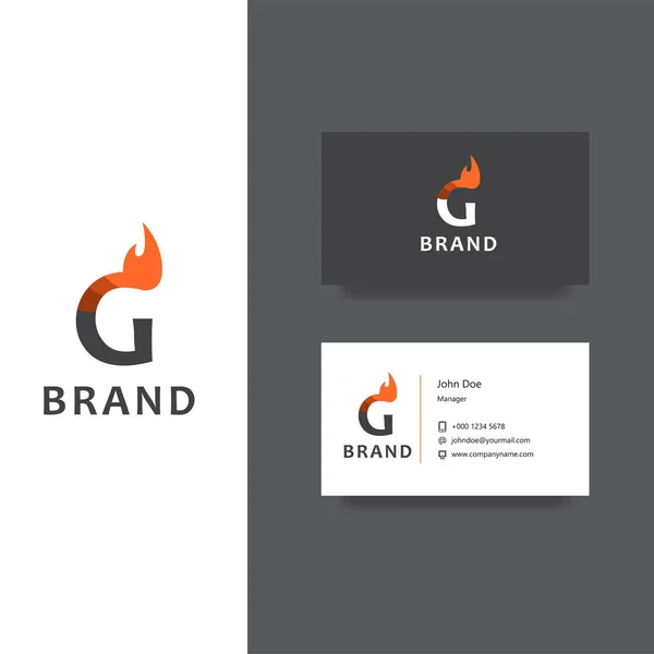 G carta empresa logotipo e modelo de cartão de visita — Vetor de Stock