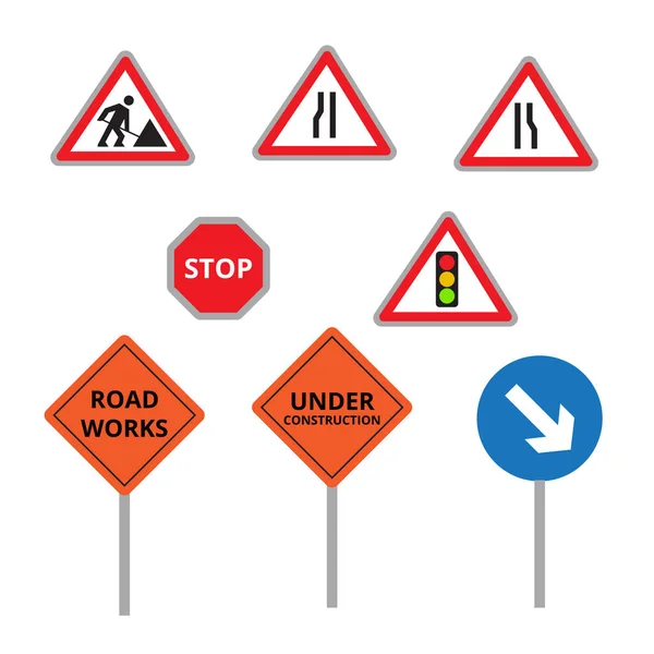 Road work icons or artworks elements set — Stock Vector