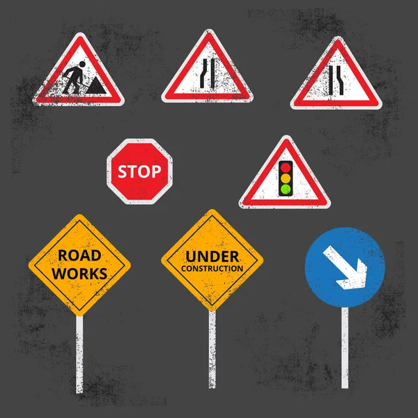 Road work icons or artworks elements set — Stock Vector