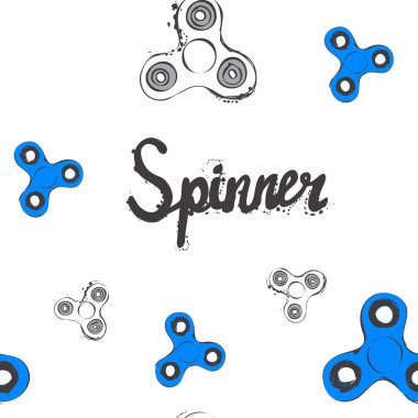 Spinner el çizim şekil ve yazı hat seamless modeli kıpır