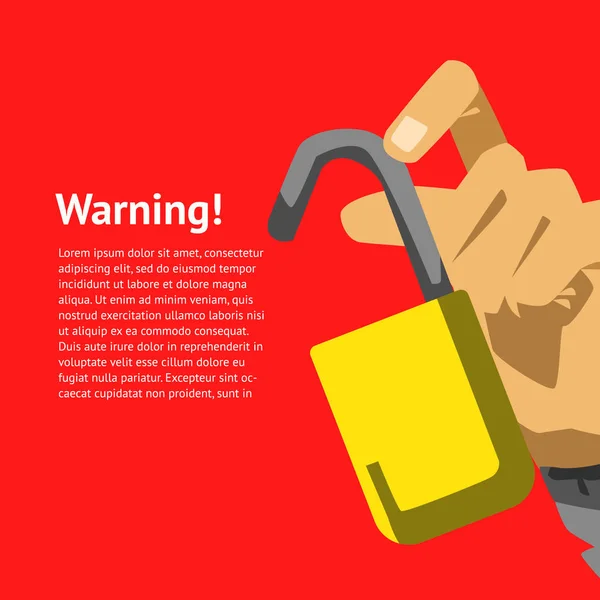 Warning hacker attack vector illustration design concept — Stock Vector