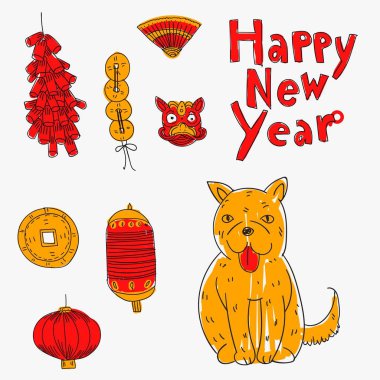 Çin öğeleri paketi vektör