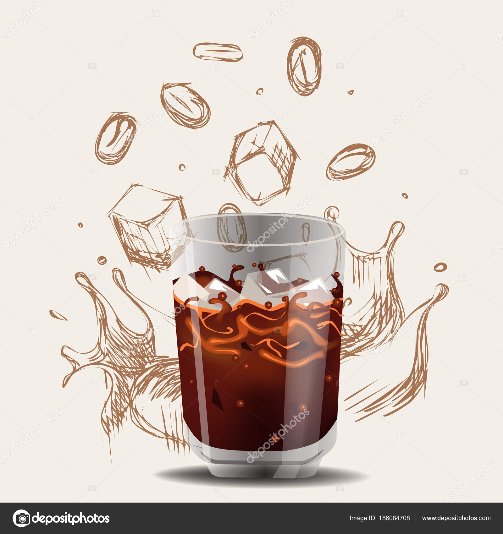 Cute vector illustration of hot and iced coffee to go cup doodle. Stock  Vector