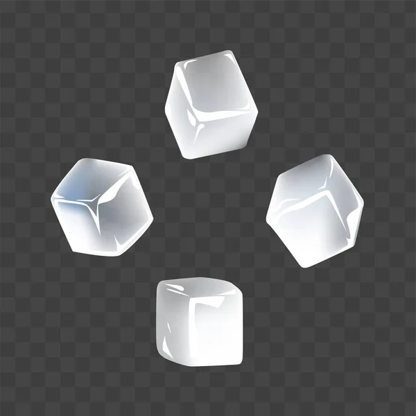 Cubos de hielo realismo estilo vector ilustración — Vector de stock