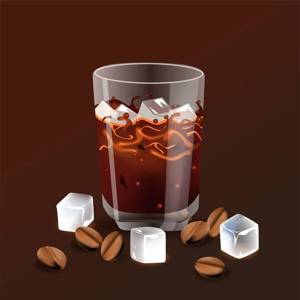 Iced coffee realism style vector illustration — Stock Vector