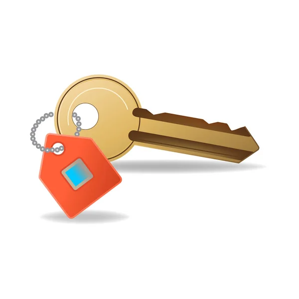 Illustratie met gouden sleutel voor vastgoed realistische stijl, vector — Stockvector