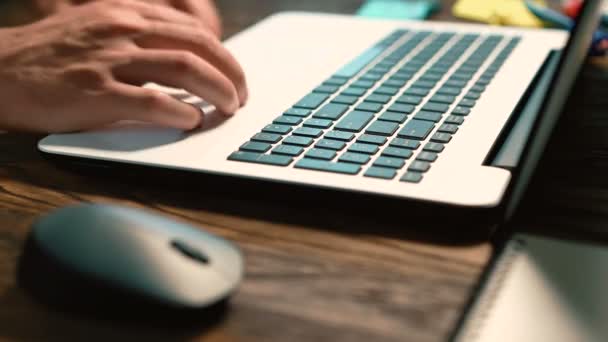 Freelancer werken op de laptop. — Stockvideo