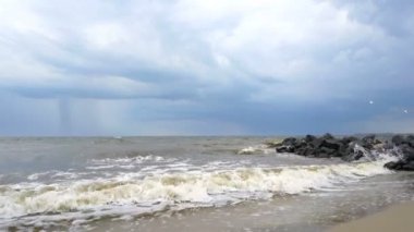 Güneşli gün boş mavi deniz plaj yaz göğün su