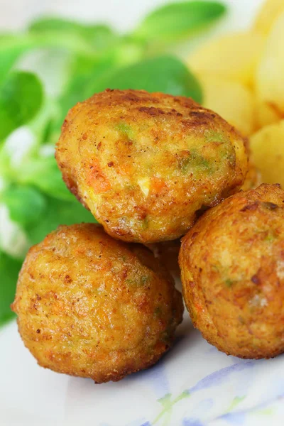 Fried vegetarian balls, closeup — Stock Photo, Image