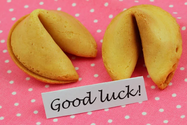 Buona fortuna con i biscotti della fortuna — Foto Stock