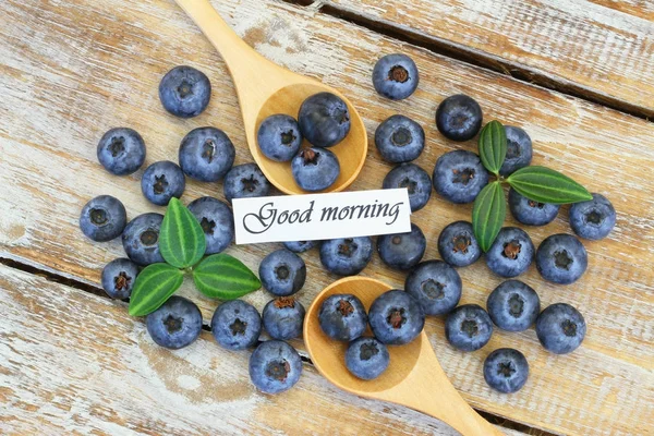 Guten Morgen Karte Mit Blaubeeren — Stockfoto