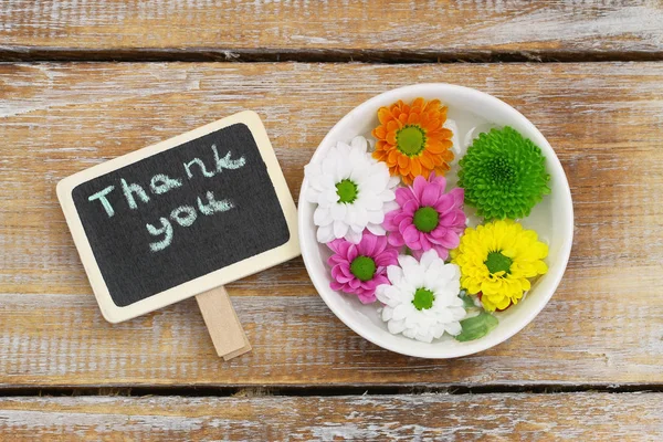 Tarjeta Agradecimiento Con Flores Santini — Foto de Stock