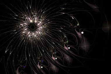 Soyut çok renkli illüstrasyon koyu arka plan üzerinde