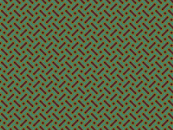 Ilustración abstracta multicolor. Tiras y puntos sobre un fondo verde. Patrón sin costura . —  Fotos de Stock