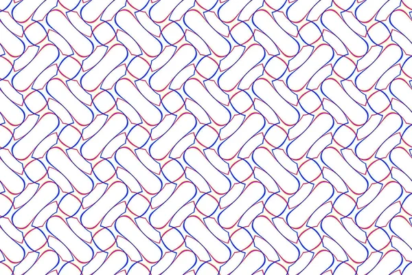 Αφηρημένη πολύχρωμη εικονογράφηση. Μοτίβο μπλε και κόκκινο σε λευκό φόντο. Μωσαϊκό υφή. Χωρίς ραφή πρότυπο. — Φωτογραφία Αρχείου
