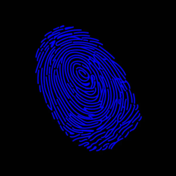 Mavi izole parmak izi adam işareti gözenekleri tanımlama