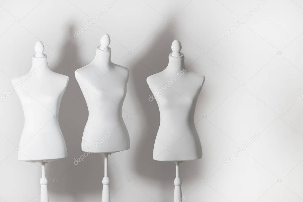 White mannequin on the white background 
