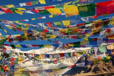 Tibetan Buddhist Flags, Himalaya, Nepal clipart