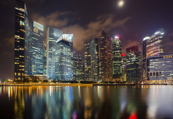 Singapore city skyline. Night view