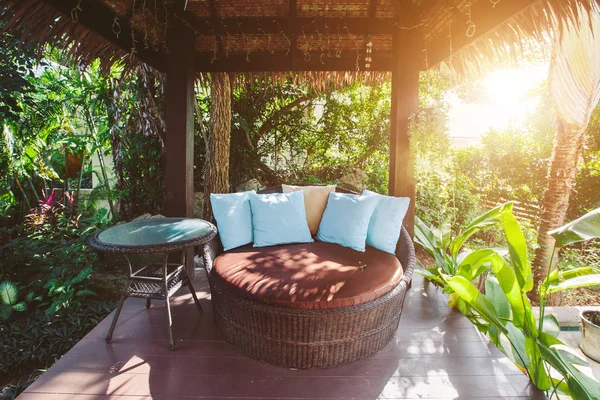 Cozy luxury gazebo chair — Stock Photo, Image