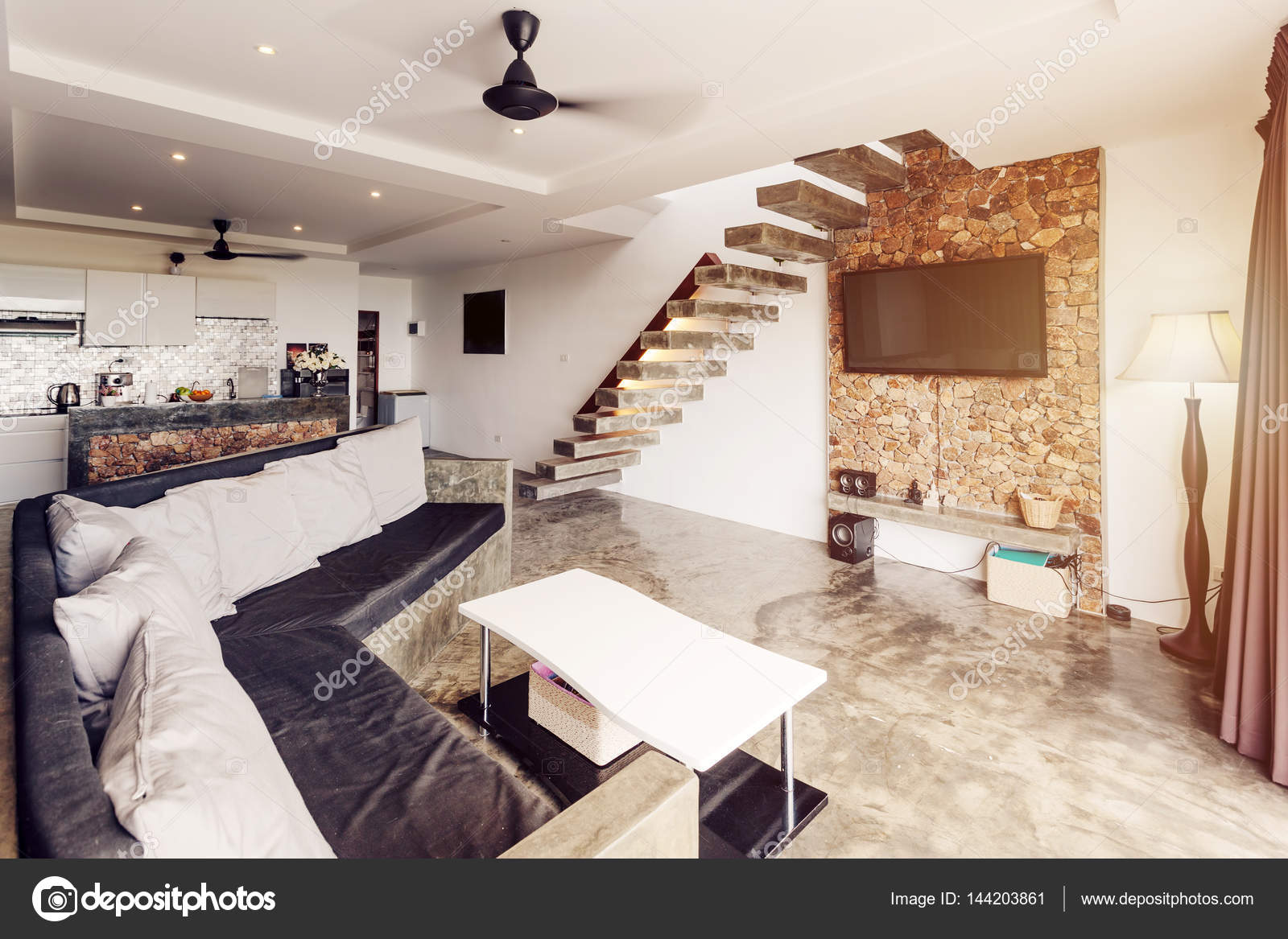 Modern nappali lakberendezés — stock fotó © annatamila #144203861