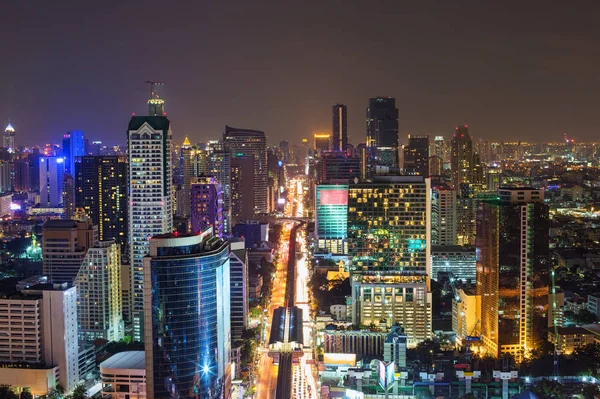 Banguecoque Skyline Cidade Noite — Fotografia de Stock