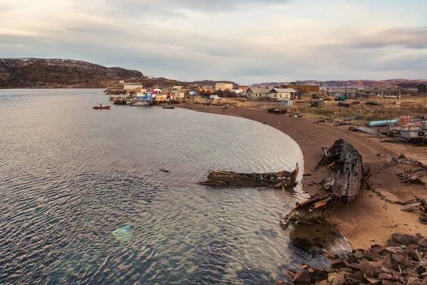 Village Teriberka, Murmansk region, Kola Peninsula, North Russia