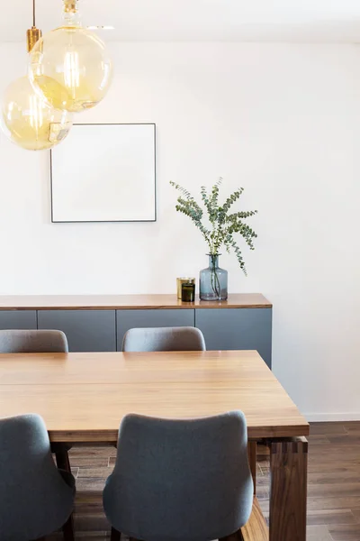 Wohnzimmerdetails Tisch Lampen Rahmen Weißer Wand — Stockfoto