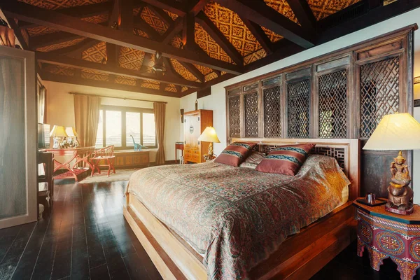 Modern Bed Room Interior Luxury Villa Vintage Stile — Stock Photo, Image