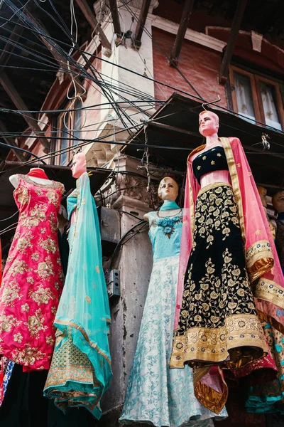 Sari Dummy Outdoor Street Nepali Market — Stock Photo, Image