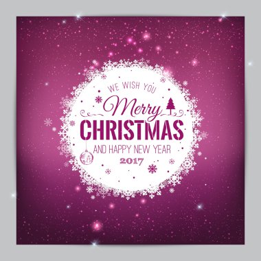 Noel ve yeni yıl kartları parlak Xmas arka plan yazım ile. Vektör çizim. Neşeli Noel kartı