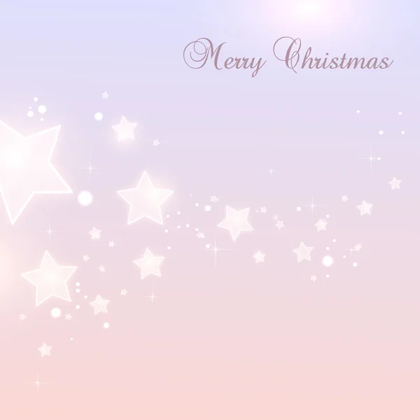 Estrelas de Natal e Ano Novo de celebração em fundo rosa com pontos leves, flocos de neve. Ilustração do Vector Eps. Cartão de Natal —  Vetores de Stock