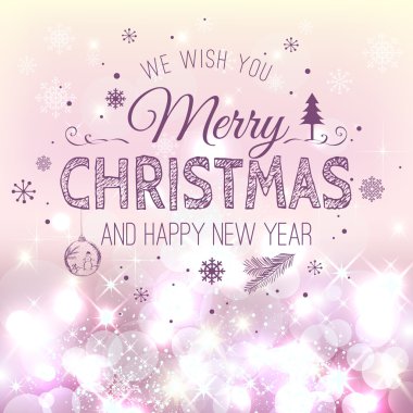 Noel ve yeni yıl kar taneleri, ışık, tatil zemin üzerine yazım yıldız. Vektör çizim. Noel kartı