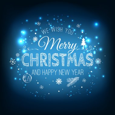 Noel ve yeni yıl kar taneleri, ışık, tatil zemin üzerine yazım yıldız. Vektör çizim. Noel kartı